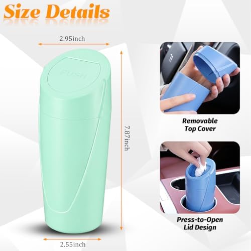 Car Trash Bin with Lid, Leak-Proof Portable Vehicle Cup Holder Garbage Can - Image 2