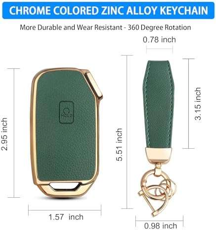 QBUC for KIA Key Fob Cover, Upper Leather + Soft TPU Key Case Shell - Image 3
