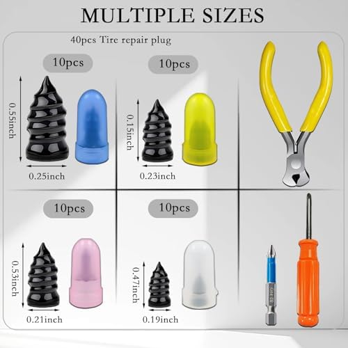 40Pcs Tire Repair Rubber Nails Kit - Image 2