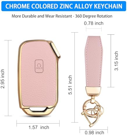 QBUC for KIA Key Fob Cover, Upper Leather + Soft TPU Key Case Shell - Image 3