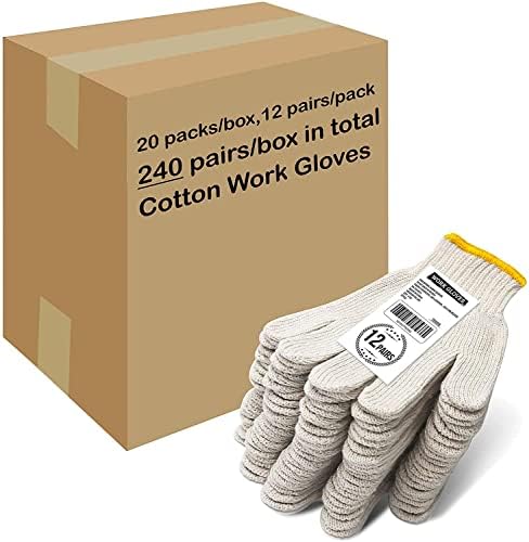 Evridwear Cotton Polyester String Knit Shell Safety Protection Work Gloves by Evridwear