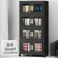 Stackable Storage Bins with Doors & Lids & Wheels by VNVTO