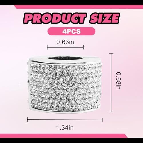 Rislobx 4PCS Magnetic Car Headrest Collars, Rhinestone Car Head Rest Collars - Image 2