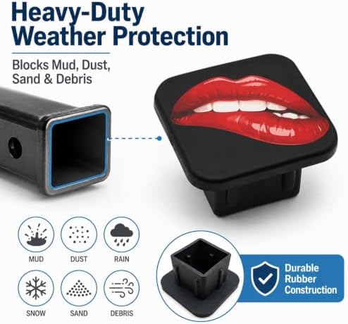 2" Hitch Cover Sexy Red Lips Rubber Towing Hitch Covers Hitch Protector - Image 6