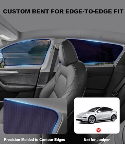 XCBYT 2020-2024 Tesla Model Y Window Shades, Static Cling 4 Pack - Image 5