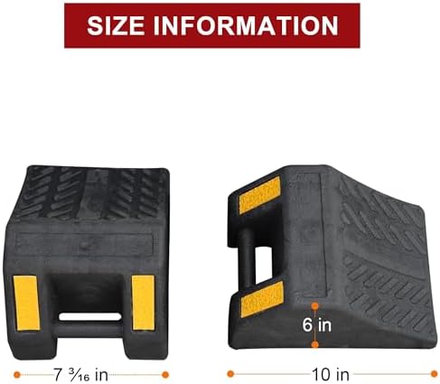 OrangeStar 4-Pack Heavy Duty Rubber Wheel Chocks - Image 7