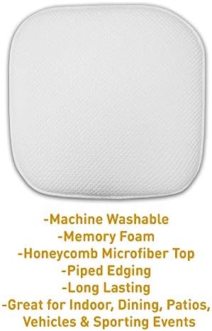 Sweet Home Collection Cushion Memory Foam Chair Pads Honeycomb Nonslip Back - Image 3