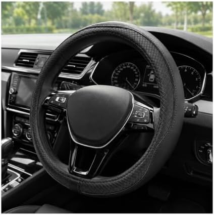 Car Steering Wheel Cover, 15 Inch Anti-Slip Breathable Leather Auto Steering by Unknown