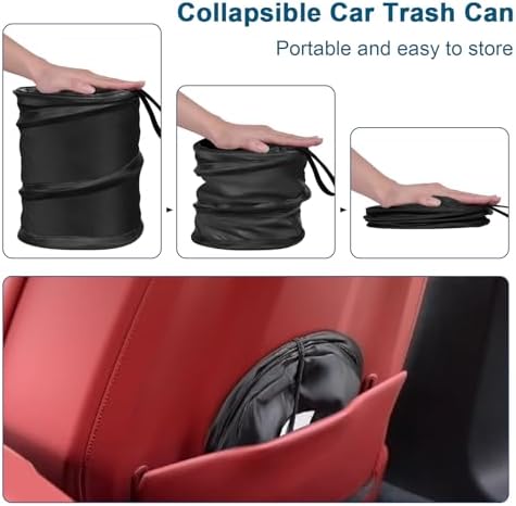 Car Trash Can, 2 Packs 2.6 Gallons Collapsible Car Garbage Can - Image 2