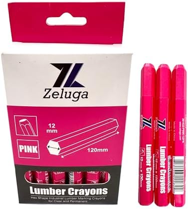 Zeluga 4.7in. x 0.47in. Hex Shape Industrial Lumber Marking Crayons by Zeluga