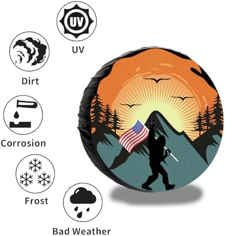 Spare Tire Cover for RV Trailer, Waterproof Leather American Flag Spare Tire - Image 5