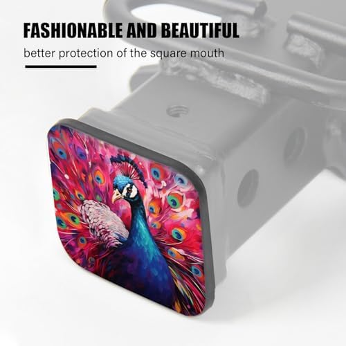 Hitch Cover Fits for 2-Inch Hitch, Elegant Peacock - Image 4