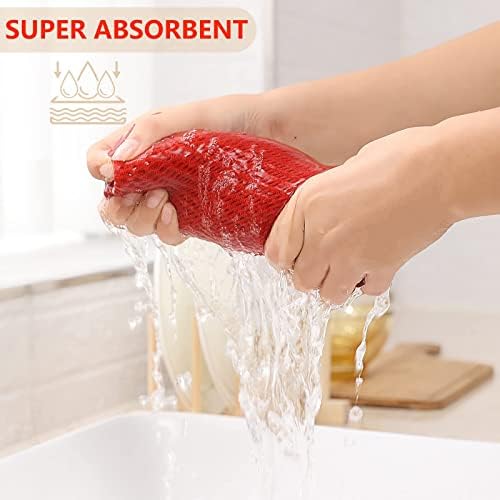 Kitinjoy 100% Cotton Waffle 6-Pack Kitchen Towels, Brick Red - Image 3
