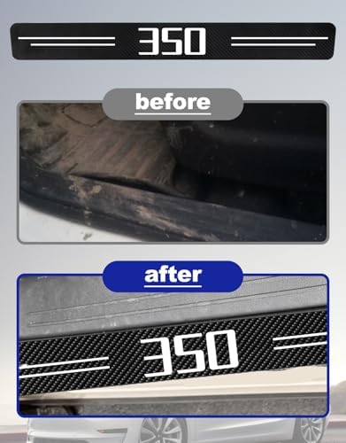 Door Sill Protectors for Ford F350, Carbon Fiber Leather Front/Rear Door Sill - Image 2
