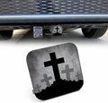 Christian Cross Car Rear Hitch Covers Grunge Gravestone Cross Square Trailer by Beabes