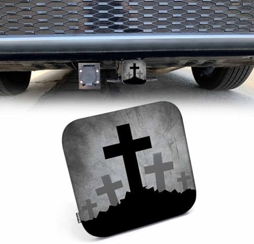 Christian Cross Car Rear Hitch Covers Grunge Gravestone Cross Square Trailer by Beabes