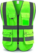 XIAKE Reflective Safety Vest for Men & Women High Visibility Class 2 Vest by XIAKE