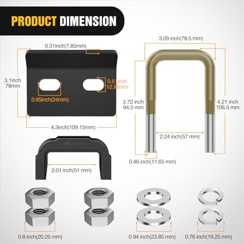 Nilight Trailer Hitch Tightener Anti-Rattle Bronze U-Bolt - Image 2
