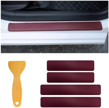 Ohleats 4 PCS Car Door Sill Protectors, Anti Scratch Carbon Fiber Auto by Ohleats