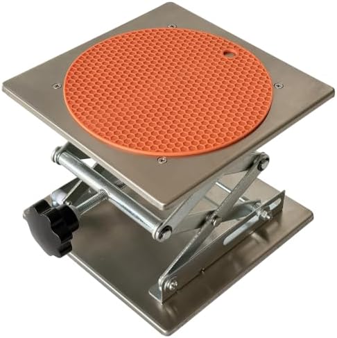 8"x8" Stainless Steel Lab Jack Mini Scissor Lift 33lbs Load Capacity by AHBLQD