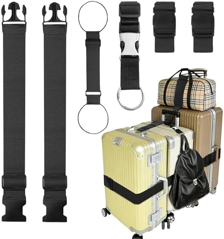 6PCS Luggage Straps for Suitcases, Adjustable Elastic Bungee Strap, Connect Up by Unknown