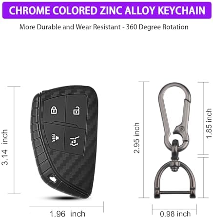 QBUC 2 Pcs for Chevy Key Fob Cover, 4 Buttons Silicone - Image 3