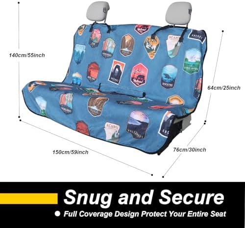 Back Seat Cover for Car Trucks Van SUV Jeep, Waterproof Rear Bench Towel Seat - Image 4