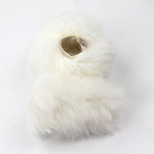 White Fluffy Sheepskin Car Steering Wheel Covers - Image 5