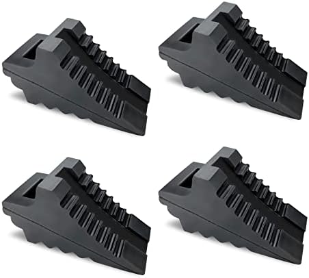 HOXWELL Solid Heavy Duty Rubber Wheel Chocks 4 Packs by HOXWELL
