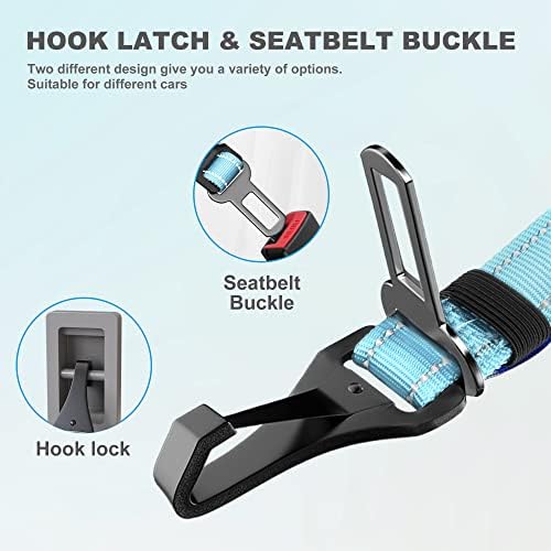 IOKHEIRA Dog Seatbelt, Adjustable, Reflective, Bungee Buffer, Large/Medium/Small - Image 2