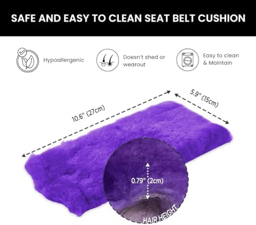 Andalus Brands 2-Pack Authentic Sheepskin Seat Belt Cover Pad – Ultra Soft Car - Image 5