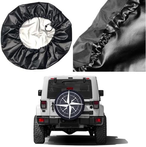 Wind Rose Spare Tire Cover Dust-Proof Wheel Tire Cover Fit Trailer, SUV and - Image 5