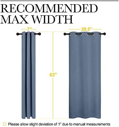 NICETOWN Kitchen Curtains Blackout, Stone Blue - Image 6