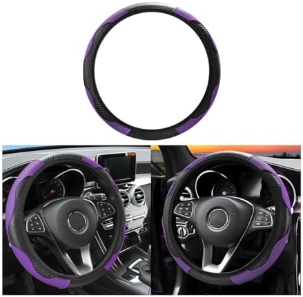 Osilly 15 Inch Carbon Fiber PU Leather Steering Wheel Cover by Osilly