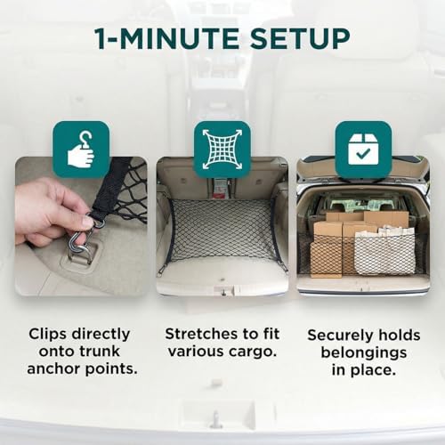 Car Trunk Cargo Net, Double-Layer Nylon Mesh Automotive Rear Cargo Storage Net - Image 6