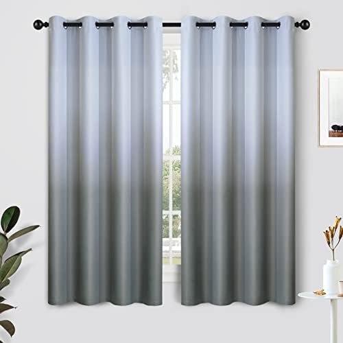SimpleHome Ombre Gradient Grey White to Gray Curtains by SimpleHome