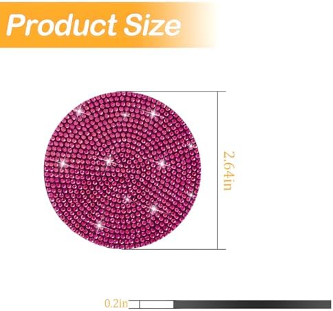 Osilly 4PCS 2.75 Inch Rhinestone Cup Holder Coasters, Rose Red - Image 2