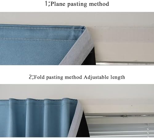AJAZZ 100% Blackout Self Adhesive Curtains Small Window Short Temporary Black - Image 4