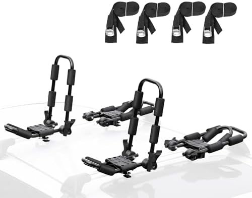 Leader Accessories Folding Kayak Roof Rack 4 PCS/Set, J Bar by LeaderAccessories