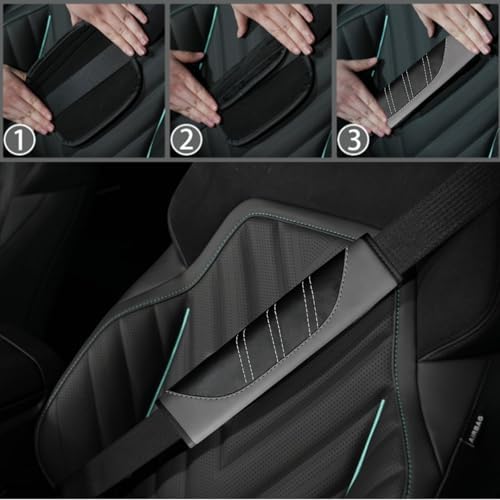 NBTEPEM 10 Pcs Grey Car Floor Mats Full Set & Sport Leather Grey Steering Wheel - Image 7