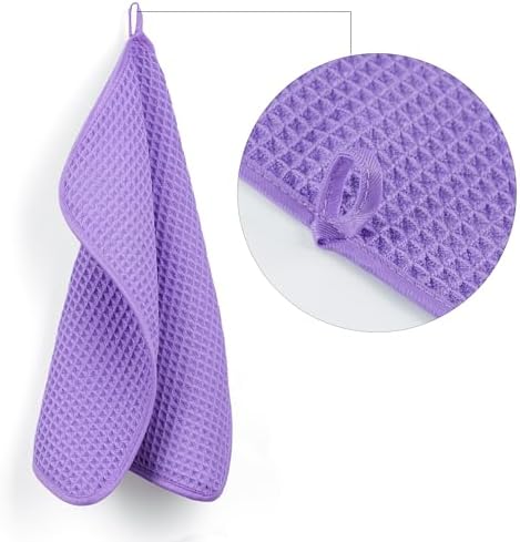 POLYTE 430 GSM Poly Blend Microfiber Waffle Wash Cloth Face Towel, 13x13 in - Image 3