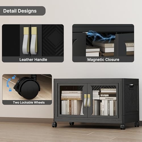 Stackable Storage Bins with Doors & Lids & Wheels - Image 5