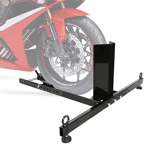 ECOTRIC Adjustable Motorcycle Wheel Chock Stand Upright 1800lb Capacity by ECOTRIC