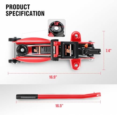 DNA MOTORING 2 Ton Low Profile Hydraulic Floor Jack, 4000 lbs Capacity - Image 4