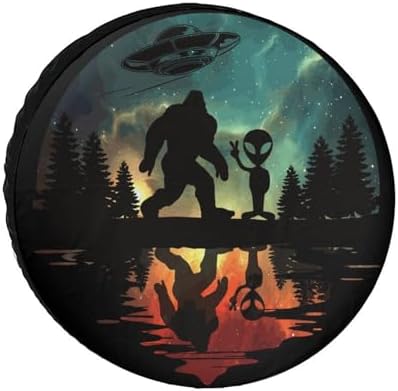 Sasquatch Bigfoot Trees Forest 6 Tire Covers, Dust-Proof Weatherproof Wheel - Image 7