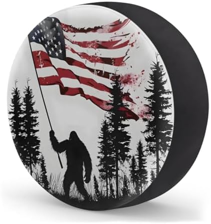 Rv Spare Tire Cover Wheel Bigfoot Flag Mountai Fun Tire Covers Wheel Protectors - Image 2