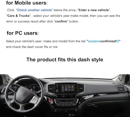 Dash Cover Mat Fit for Honda Pilot Ridgeline PassportF171 - Image 2