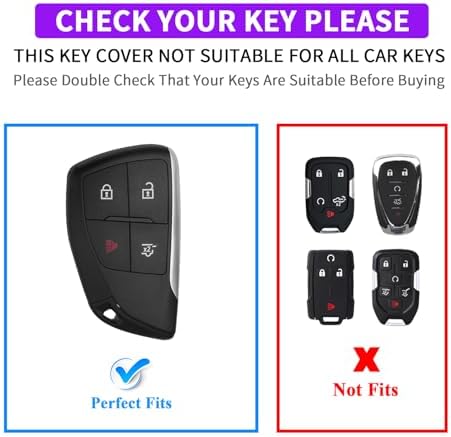 QBUC 2 Pcs for Chevy Key Fob Cover, 4 Buttons Silicone - Image 2