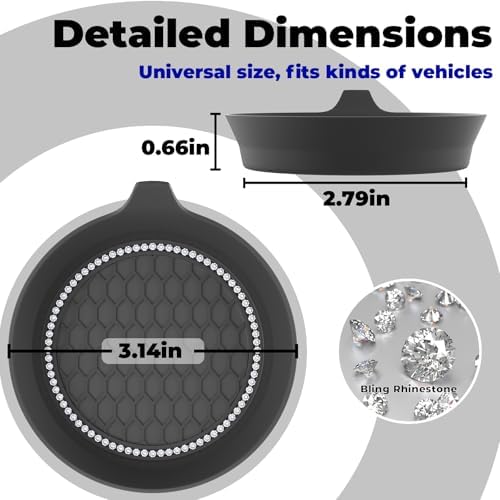 4 PCS Car Cup Coasters, Bling Cup Holder Coaster - Image 3