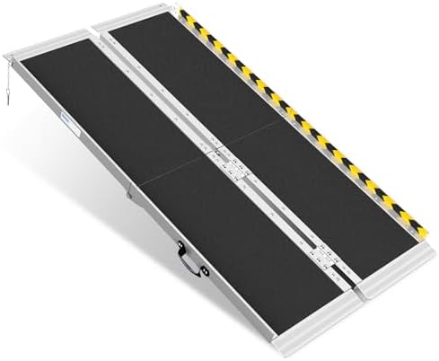 5FT Portable Wheelchair Ramp, Non-Slip Aluminum Folding Handicap Ramp, 600 LBS by THDUGG
